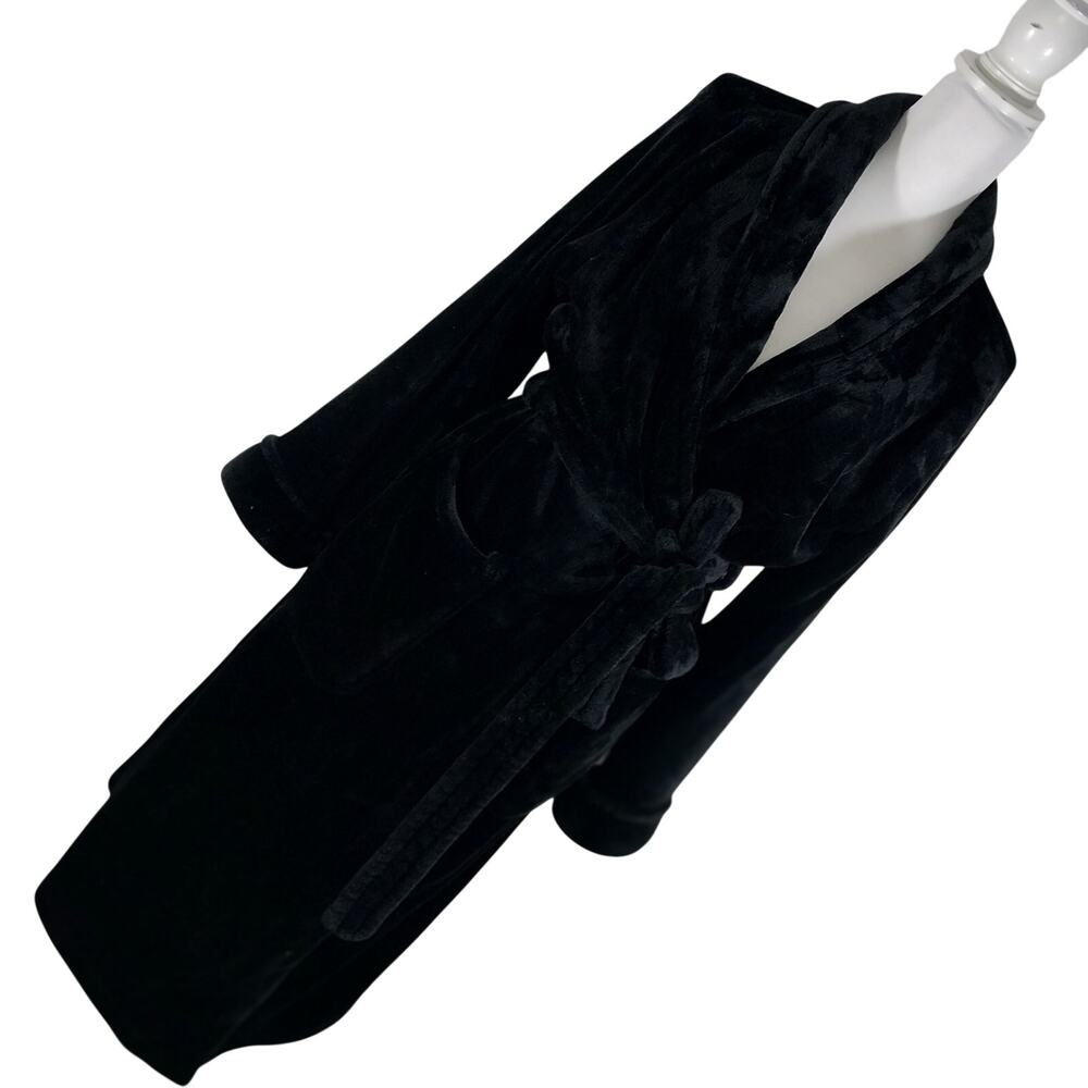 NWOT! SERRA! PLUSH, FLUFFY BLACK OVERSIZED & COMFY HOTEL STYLE BATH ROBE! SZ S/M